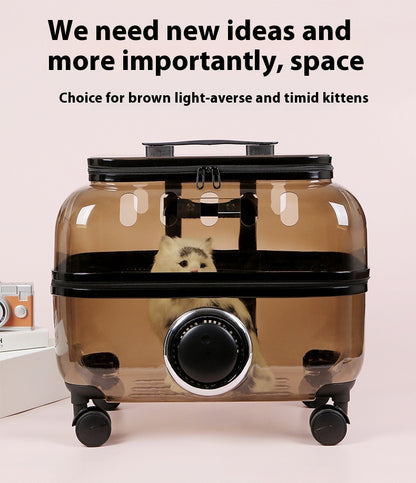 Luxury Cat Capsule Transparent Carry-On Luggage