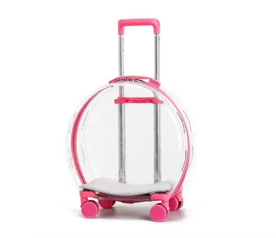 Puppy Move Trolley Cat Carriers Transparent Pet Backpack Animal Transportation and Goods for Travel Pet Supplies with Wheels