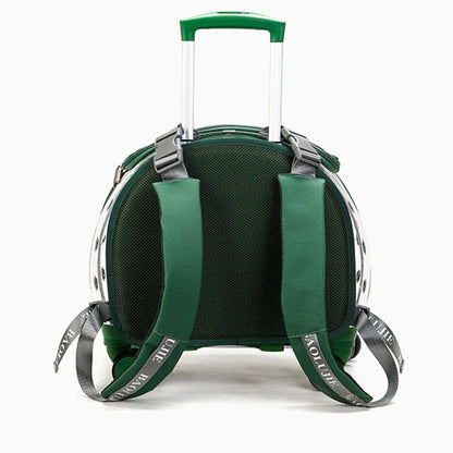 Pet Trolley Case Clear Ventilation Holes Silent Wheels Convenient Portable Cats Dogs Backpack for Travel