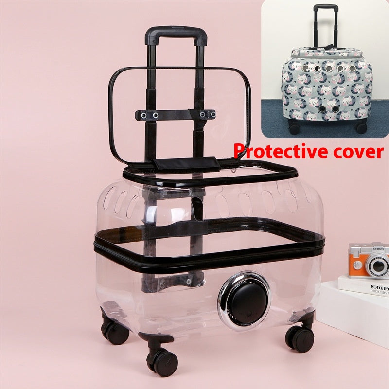 Luxury Cat Capsule Transparent Carry-On Luggage