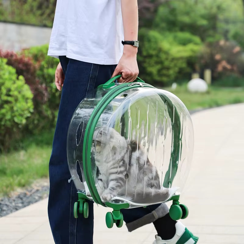 Pet Cat Dog Bag Trolley Box Transparent Breathable Portable Carriers Travel Bags Handheld Aircase for Dogs Cats Outgoing