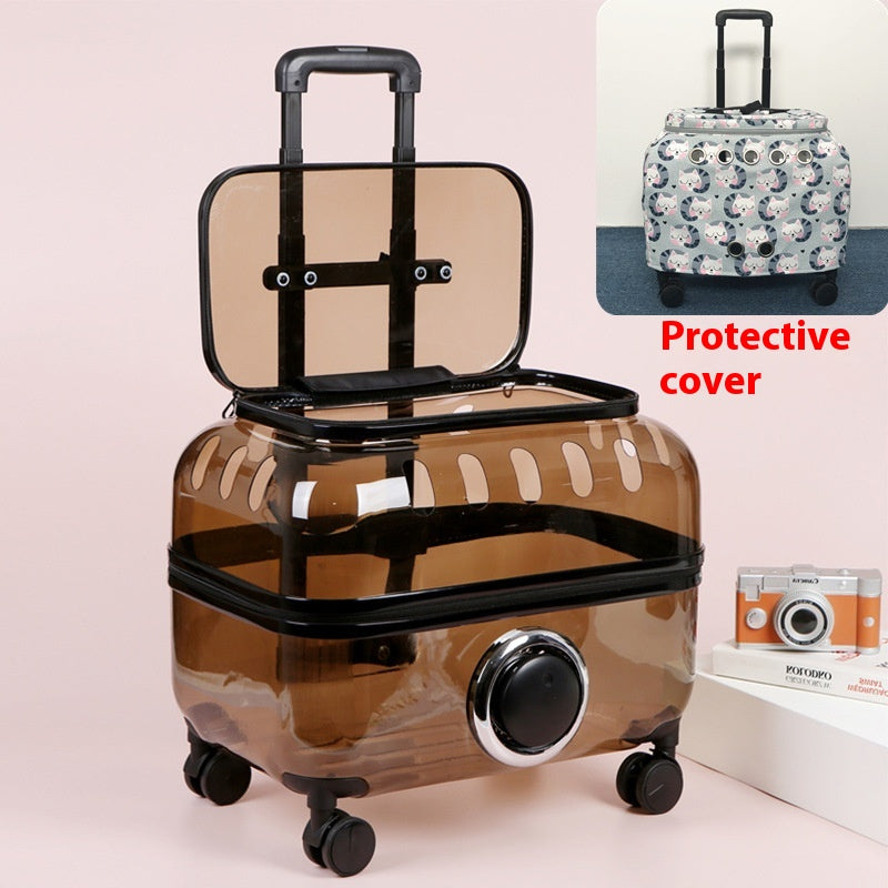 Luxury Cat Capsule Transparent Carry-On Luggage