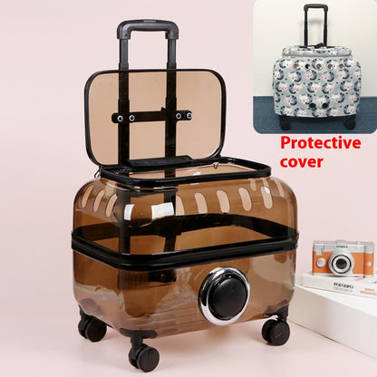 Luxury Cat Capsule Transparent Carry-On Luggage