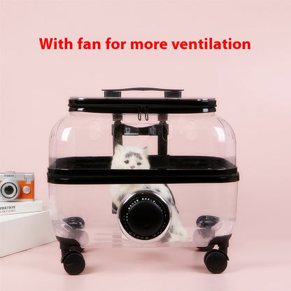Luxury Cat Capsule Transparent Carry-On Luggage