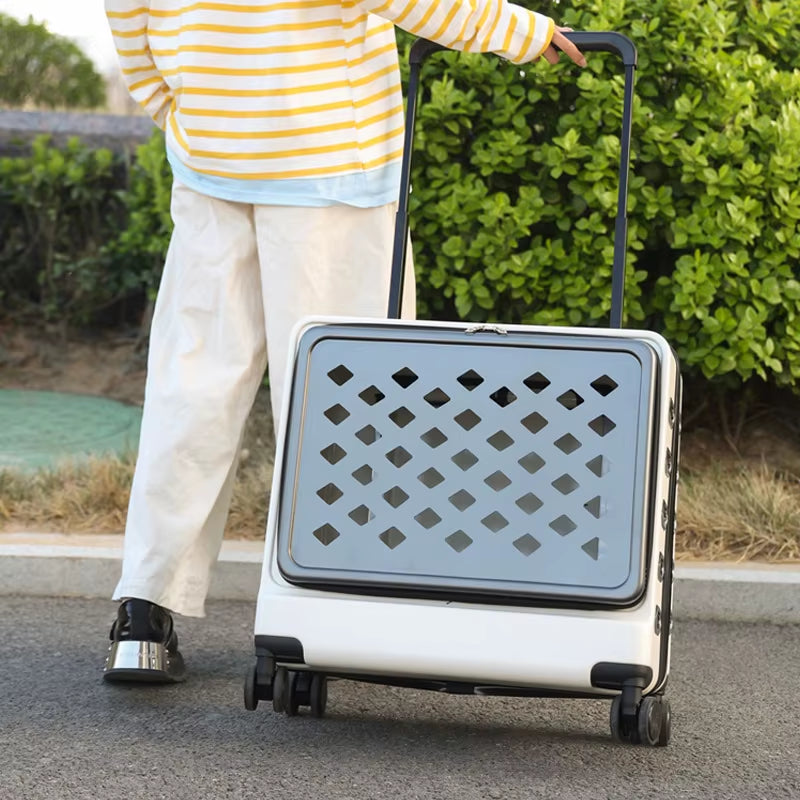 Portable Pet Bag Travel Cat Accessories Carrier Large Breathable Cat Small Dog Carrier Trolley Case Wheel Backpack Cats Products