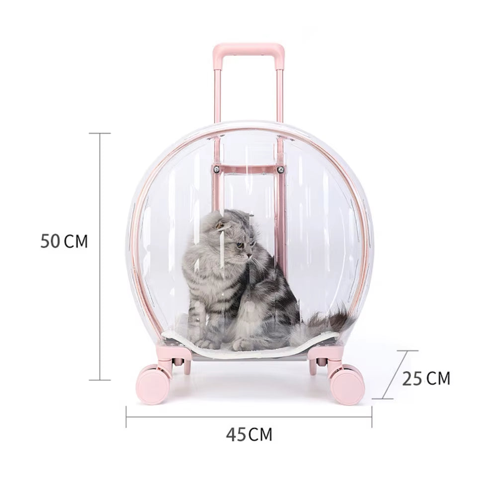 Pet Cat Dog Bag Trolley Box Transparent Breathable Portable Carriers Travel Bags Handheld Aircase for Dogs Cats Outgoing