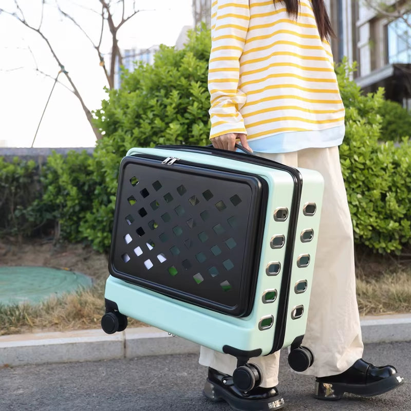 Portable Pet Bag Travel Cat Accessories Carrier Large Breathable Cat Small Dog Carrier Trolley Case Wheel Backpack Cats Products