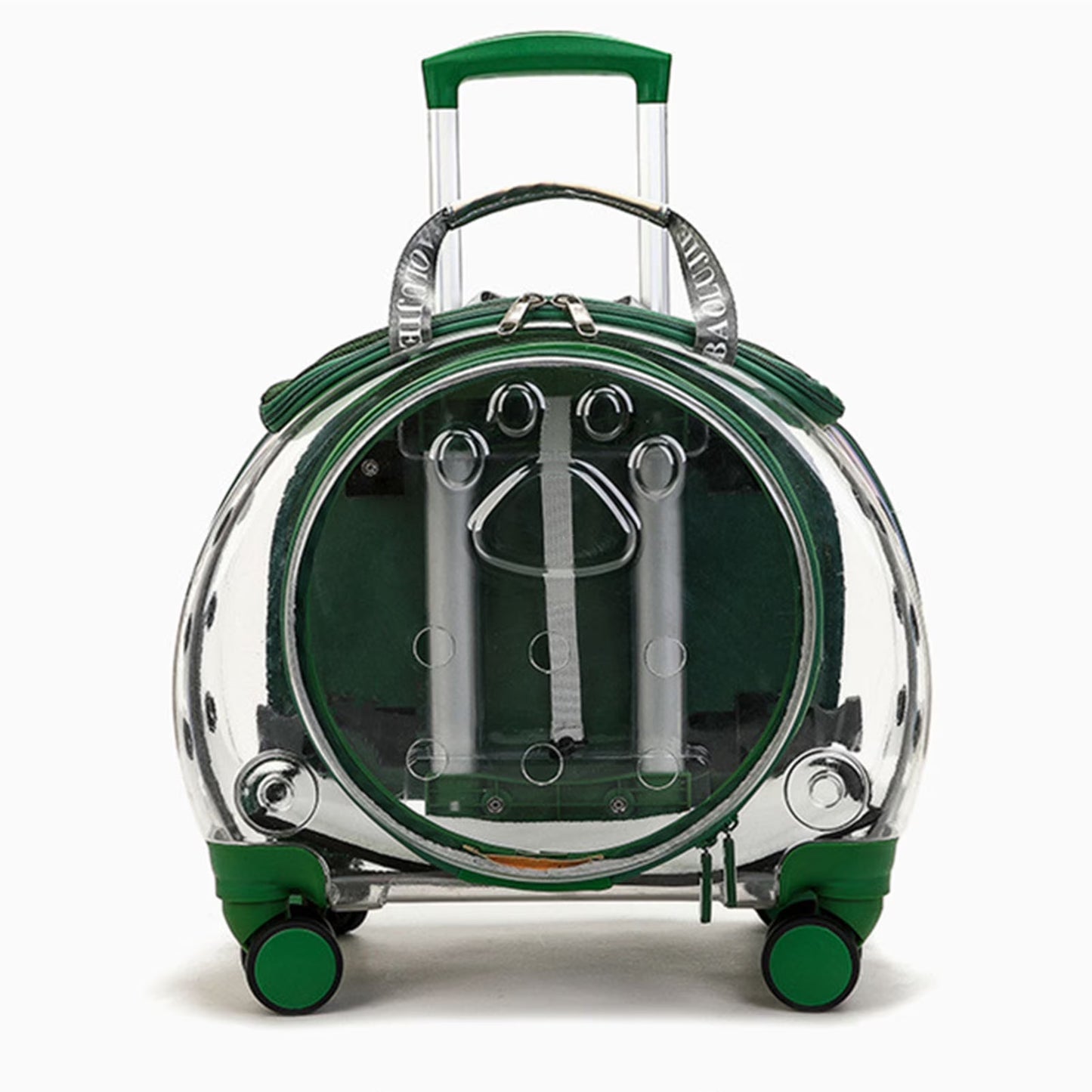Pet Trolley Case Clear Ventilation Holes Silent Wheels Convenient Portable Cats Dogs Backpack for Travel