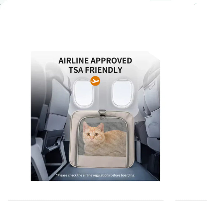 Cat Trolley Carrier for 2 Cats, Large Pet Transport Box with Wheels, Rolling Cat Carrier with Safety Belts, Foldable Travel Bag for Cats & Small Dogs, Airline-Friendly Design