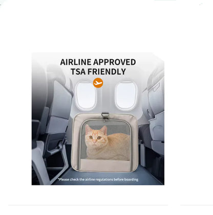 Cat Trolley Carrier for 2 Cats, Large Pet Transport Box with Wheels, Rolling Cat Carrier with Safety Belts, Foldable Travel Bag for Cats & Small Dogs, Airline-Friendly Design